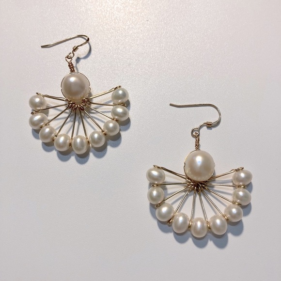 Handmade earrings- Pearl earrings, Fresh water pearls, Baroque pearls - Picture 3 of 3